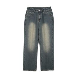 Herfst en winter Amerikaanse retro groene jeans mannelijke tij straat plankton knappe ins Europa en de Verenigde Staten high street rechte broek 240222