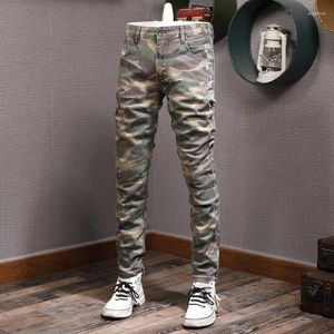 Hommes Jeans Street Style Mode Hommes Camouflage Militaire Pantalon Stretch Slim Fit Broderie Designer Hip Hop Pantalon Hombre