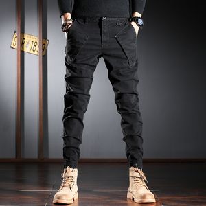 Jeans pour hommes Streetwear mode hommes jean pantalon épissé concepteur élastique coupe ajustée décontracté Cargo pantalon Hombre Hip Hop Joggers hommes salopette 230316