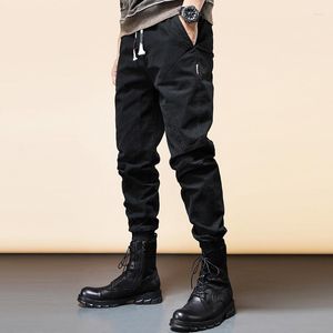 Heren jeans streetwear mode mannen los fit patchwork ontwerper casual vrachtbroek overalls Koreaanse stijl hiphop joggers broek