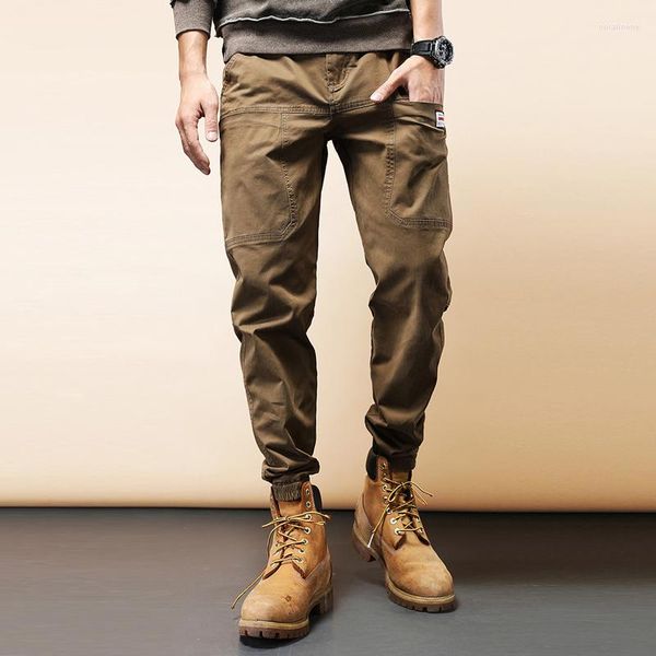 Jeans pour hommes Streetwear Mode Hommes Loose Fit Big Pocket Designer Casual Cargo Pantalon Salopette Style Coréen Hip Hop Joggers Pantalon