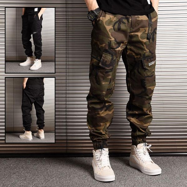 Jeans pour hommes Streetwear Mode Hommes Multi Poches Designer Casual Cargo Pantalon Salopette Hip Hop Joggers Militaire Camouflage Pantalon