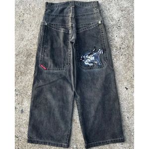 Jeans masculin streetwear jnco jeans y2k hip hop dessin animé graphique imprimement vintage jeans baggy pantalons noirs hommes femmes hautes tailles de jambe large hiver01 965 697 819