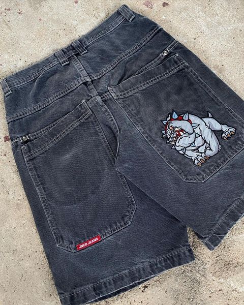 Jeans para hombres Streetwear JNCO Shorts Y2K Harajuku Hip Hop Dibujos animados Impresión gráfica Gótico Baggy Denim Gym Baloncesto para hombres 230925