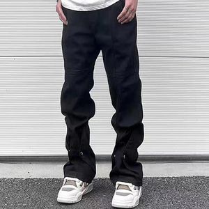 Jeans pour hommes Streetwear Blanc Noir Y2K Baggy Casual Flare Pantalon Harajuku Droit Solide Lâche Surdimensionné Unisexe Denim Pantalon