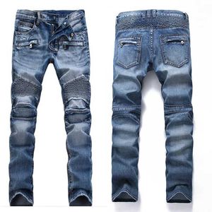 Jeans masculin stretch régulier de marque de marque en ajustement masculin pour hommes rétro jean jeans solide g stret stret stret taille biker décontractée J240507