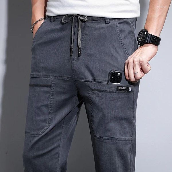 Jeans masculins extensible pantalon décontracté en denim doux