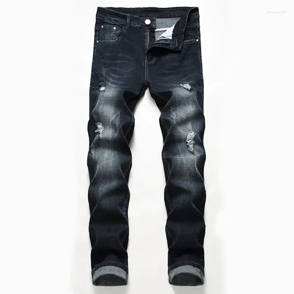 Jeans pour hommes Style Denim vêtements transfrontaliers pantalons extensibles grande taille européenne et américaine Jean pour hommes de couleur claire