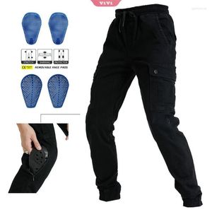 Pantalons de moto de style jeans pour hommes Leste à lacets de protection contre les hommes épaissis
