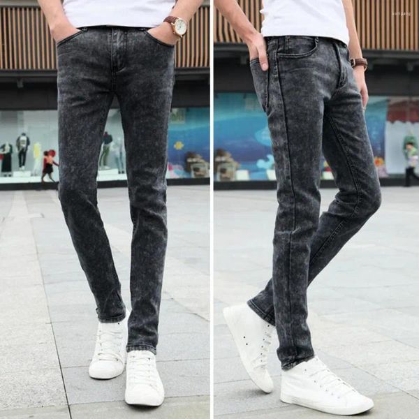 Jeans pour hommes Pantalons en denim élégants Jambe droite Hommes Slim Fit Long Haute élasticité Skin-Touch Skinny Streetwear