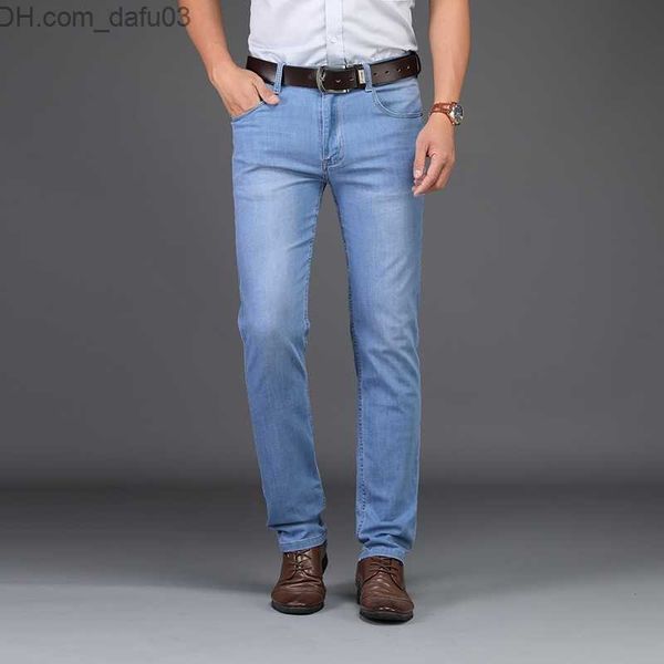 Jeans para hombres Marca Sulee Hombres Primavera Verano Jeans Denim Jeans para hombre Slim Fit Plus Size to 40 Big and Tall Men Pants Thin Dress jeans 201111 Z230801