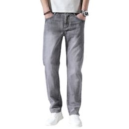 Heren jeans sulae men jeans beroemd merk regelmatig fit rechte zakelijke casual zwarte elasticiteit katoen denim broek broek 220827