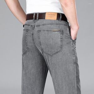 Heren Jeans Sulee Stretch Regular Fit Business Casual Klassieke Stijl Mode Denim Broek Mannelijke Blauw Grijs High-waisted Broek