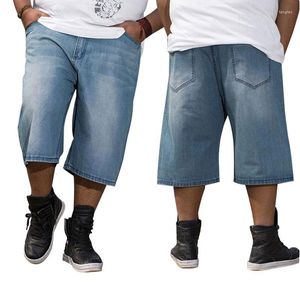 Jeans pour hommes été pantalons à jambe droite ample pour hommes vêtements de rue classique Hip Hop planche à roulettes bleu clair Denim pantalon large