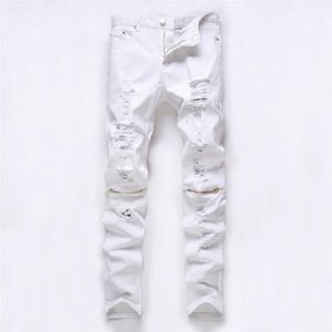 Jeans pour hommes Jeans d'été pour hommes minces déchirés, jeune version coréenne de l'auto-culture petit pantalon long coupe droite1