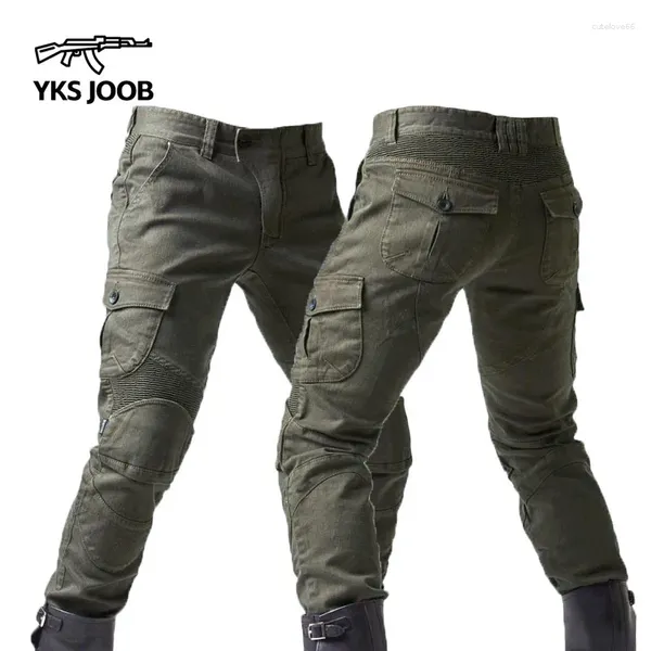 Jeans para hombres Motocicleta de verano Anti drop Knight Elastic Slim Fit Multi Pocket Car Talsers Outdoor Sports Racing Pants