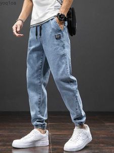 Jeans masculin d'été d'été noir cargo jeans jeans pour hommes vêtements denim pantalon de jogging pour hommes vêtements baggy harem jeans pantalon plus tailles 6xl 7xl 8xll2404