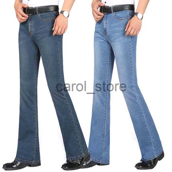 Jeans pour hommes Jeans d'été en tissu fin à la taille Pantalon évasé élastique Pantalon Micro-la pour hommes Slim Jeans décontractés pour hommes Plus taille 26-38 40 J230806