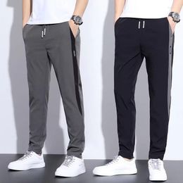 Männer Jeans Sommer Dünne Eis Seide Hosen Koreanischen Stil Trendy Sport Casual Gerade Lose Lange