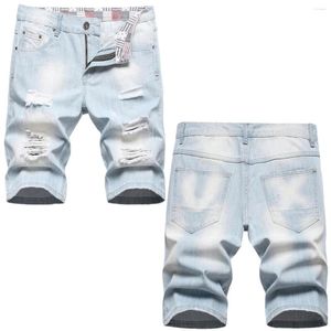 Jeans pour hommes été Vintage luxe 2023 Design élégant et tendance à cinq poches avec short en Denim de coton classique imprimé en détresse
