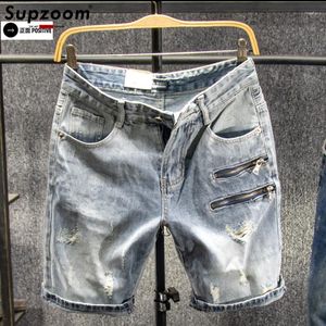 Jeans pour hommes Supzoom 2023 arrivée haut à la mode impression été fermeture éclair Stoashed décontracté coton Shorts hommes