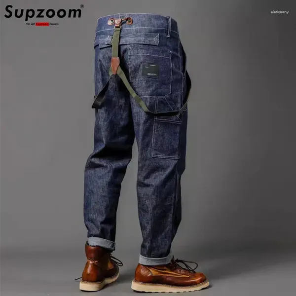 Jeans pour hommes Supzoom arrivée haut à la mode automne et hiver salopette décontractée à la mode en vrac gras multi-poches Cargo Denim