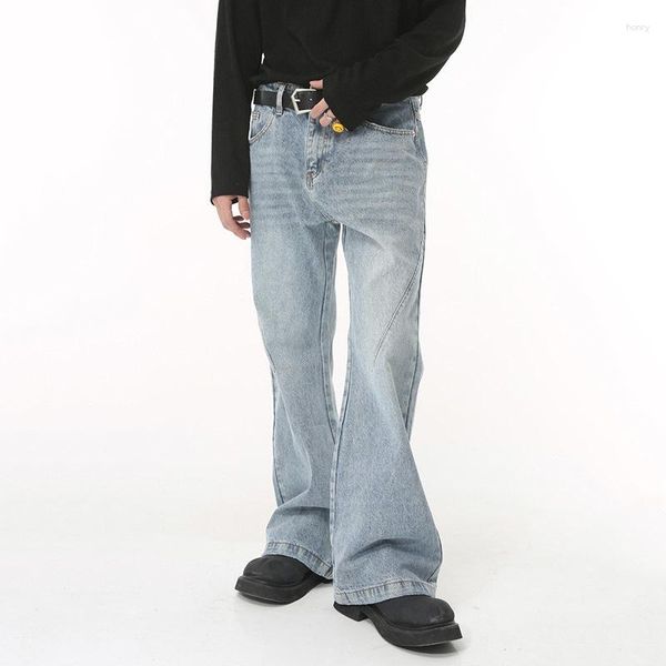 Hommes Jeans SYUHGFA style coréen droit Denim pantalon Tyrend vêtements 2023 Simple Baggy Micro élégant mâle mode décontracté