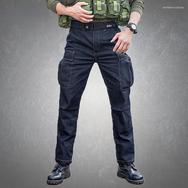 Pantalones de carga tácticos de jeans para hombres deportes militares al aire libre Multi bolsillo múltiple ropa de algodón de algodón Ropa Hombre