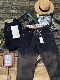 Heren jeans kleermaker Brando Super zwaargewicht oude weefgetouw gemaakt 14oz rode lijn denim primaire kleur gewassen mode
