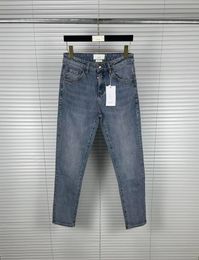Jeans de hombre TB Brand Jeans Hombres Pappy Label Wash Pantalones de mezclilla de algodón Hombre Slim fit Blue Pancil Pants Cow Boy Pareja usa ropa 230329