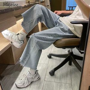 Jeans pour hommes de déchirure jeans Jeunes Japonais Style japonais S-5xl Longueur de la cheville Original Edge Fashionable Bagged Cantreurs Fothed Actated avec les adolescents WX