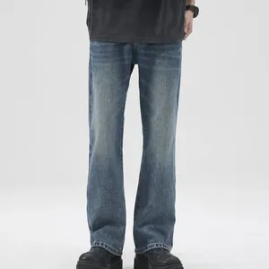 Jeans pour hommes TFETTERS Marque Printemps Automne Denim Pantalon pour hommes 2023 Blanchi Mid Rise Lavé Rétro Flare American