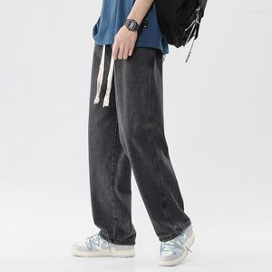 Jeans para hombres tfetters primavera otoño 2023 pantalones azules de mezclilla para hombres tendencia a mediana tendencia sólida skate skate streetwear