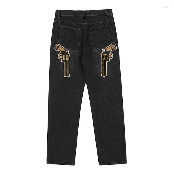 Pantalones vaqueros de hombre The American Street Pistol bordado Vibe entre hombres y mujeres en Europa pantalones de ocio de alta relajación