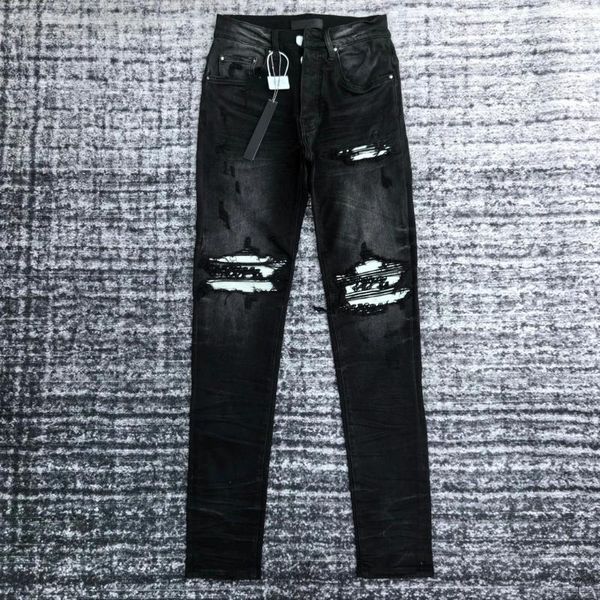 Jeans de jeans para hombres Tide Brand Style Washed Do Old Destroy Patch Slim Skinny Men