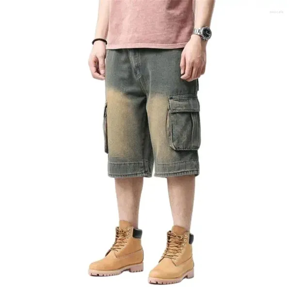 Jeans para hombres Tide Men pantalones recortados Cargo Summer Summer Plus Hiphop Board de hiphop Pantalones de mezclilla cortos