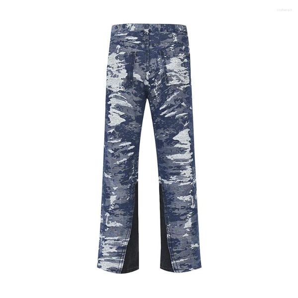 Jeans pour hommes Tie Dye Patchwork Color Match Unisexe Cargos Y2K High Street Baggy Casual Vintage Denim Pantalon Oversize Pantalon ample