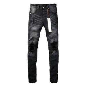 Jeans masculin Top Quality 2024SS NOUVEAU JEAN PURPLE ROCA BRANDS FORME TOP TOP STREET RÉPARATION DE THOS NOIRS LOBILIQUE LOBLE SIGHNES SIMES 28-40 PAPLES J240429
