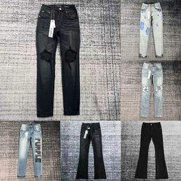 Heren jeans topkwaliteit paarse merk jeans verdikte stof bell-bodem soft label denim broek broek recht retro dagelijkse outfit casual designer jeans