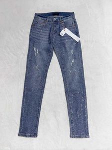 Jeans masculin de qualité supérieure de qualité violette roca jeans jeans diamants rétro antique jeans basse taille décontractée pantalon serré j240527