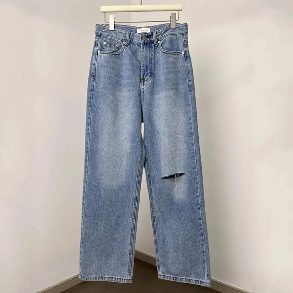 Jean pour hommes, de qualité supérieure, délavé, trous simples, pantalon droit, survêtement, pantalon de survêtement Cargo Y2k, Streetwear, vêtements