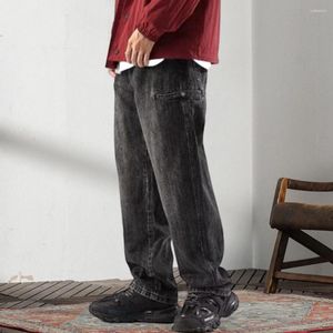 Jeans pour hommes Pantalon en denim tendance Droit à usage quotidien Confortable Coupe décontractée Fermeture éclair