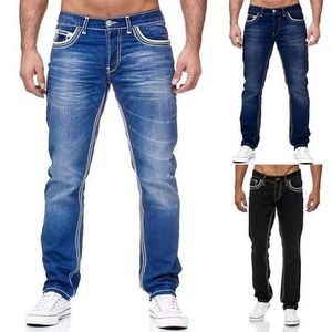 Homme Jeans Pantalon Denim Pantalon Poche Droite Couleur Pleine Confort Vestimentaire De plein air Quotidien Mode Style Noir Bleu de minuit