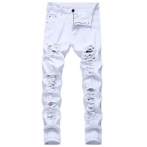 Pantalons de jeans pour hommes en détresse jeans mens de denim créateur de mode marque blanche pour hommes grandes taille 40 42 J240507