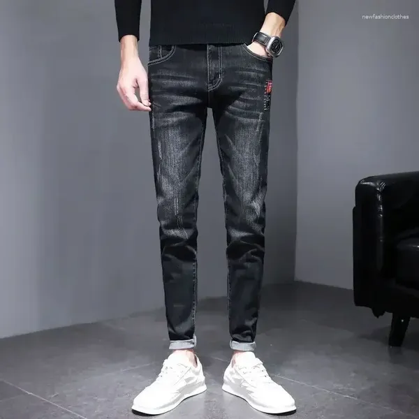 Jeans pour hommes Pantalons Slim Fit Recadré Homme Cowboy Pantalon Skinny Élastique Stretch Tuyau Serré Denim Haute Qualité Mode Coréenne 2024