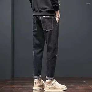 Heren jeans broek taps toelopend voor mannen rechte zwarte mannelijke cowboy broek bijgesneden Kpop jaren 90 streetwear hoge kwaliteit reguliere Koreaanse stijl Xs
