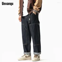 Jeans para hombres Unvanqu 2024 Chic Harem Primavera Autumn Line Streetwear Ropa Jogger Cargo Longitud de diámetro Y2K
