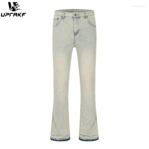Jeans pour hommes Uprakf évasé poche zippée streetwear pantalon en denim pantalon de mode décontracté ajustement été de haute qualité