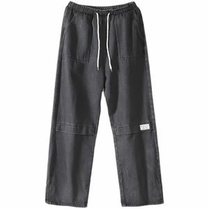 Heren jeans vintage 90s hippie zwarte kpop man casual rechte breedbeen denim broek Harajuku mode blauw vracht baggy broek 230301