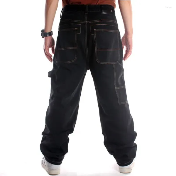 Jeans pour hommes Vintage Baggy Streetwear Cargo Pantalon Hommes Street Dance Skateboard Pantalon Mâle Lâche Hip Hop Denim Noir Y2k pour